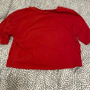 Red short sleeve crop top